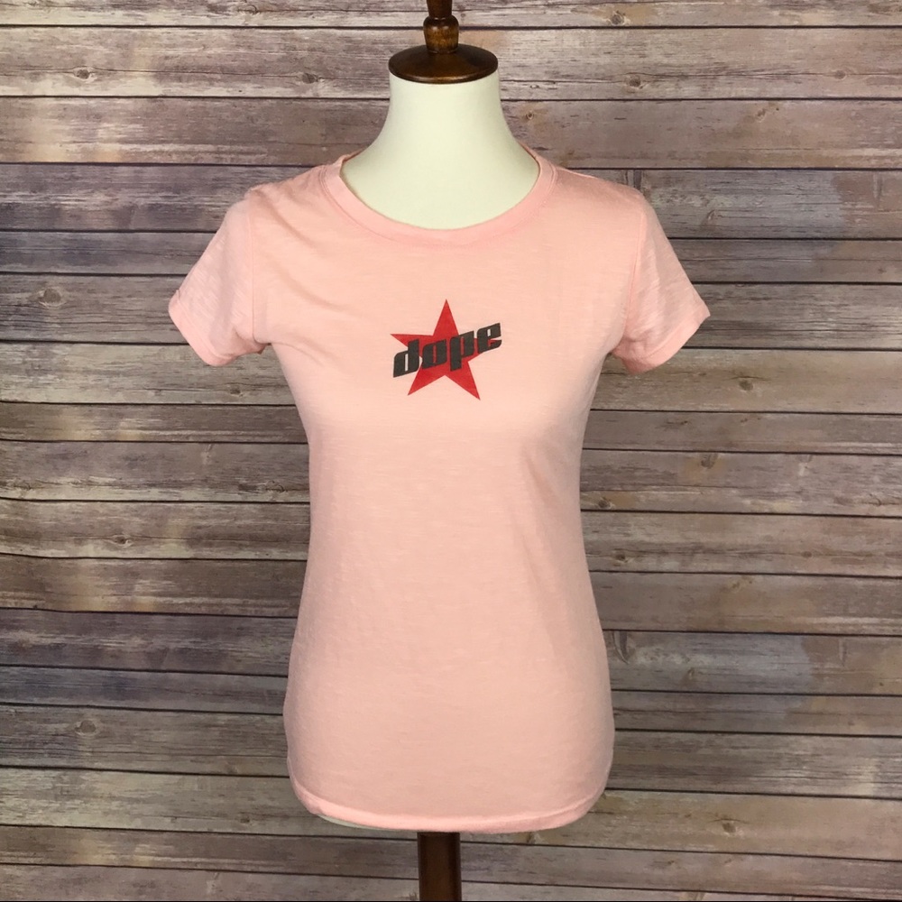 Women's Dope Short Sleeve T-Shirt Pink Size Medium